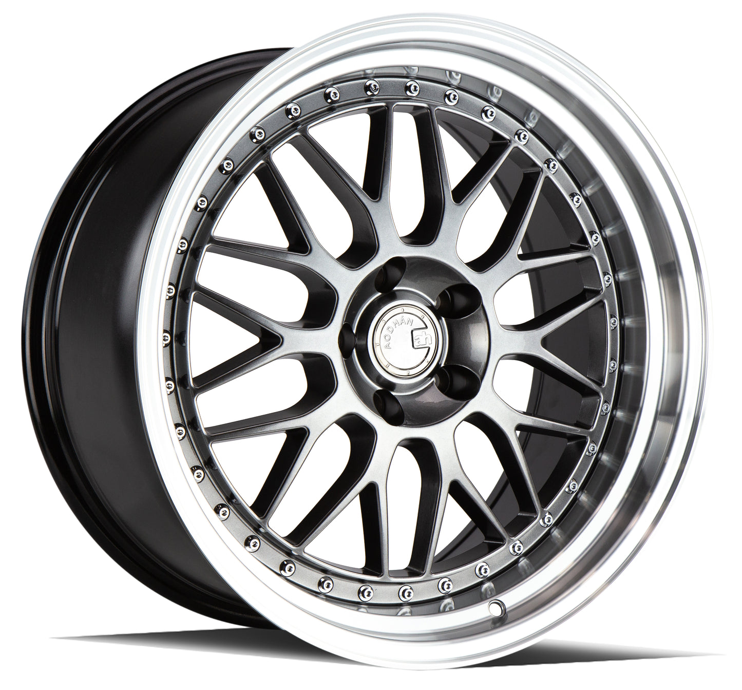 Aodhan AH02 19x9.5 wheel 5x114.3 Black w/ Machined Lip Deep Dish Rim