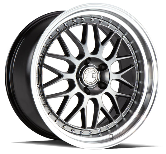 Aodhan AH02 19x9.5 wheel 5x114.3 Black w/ Machined Lip Deep Dish Rim