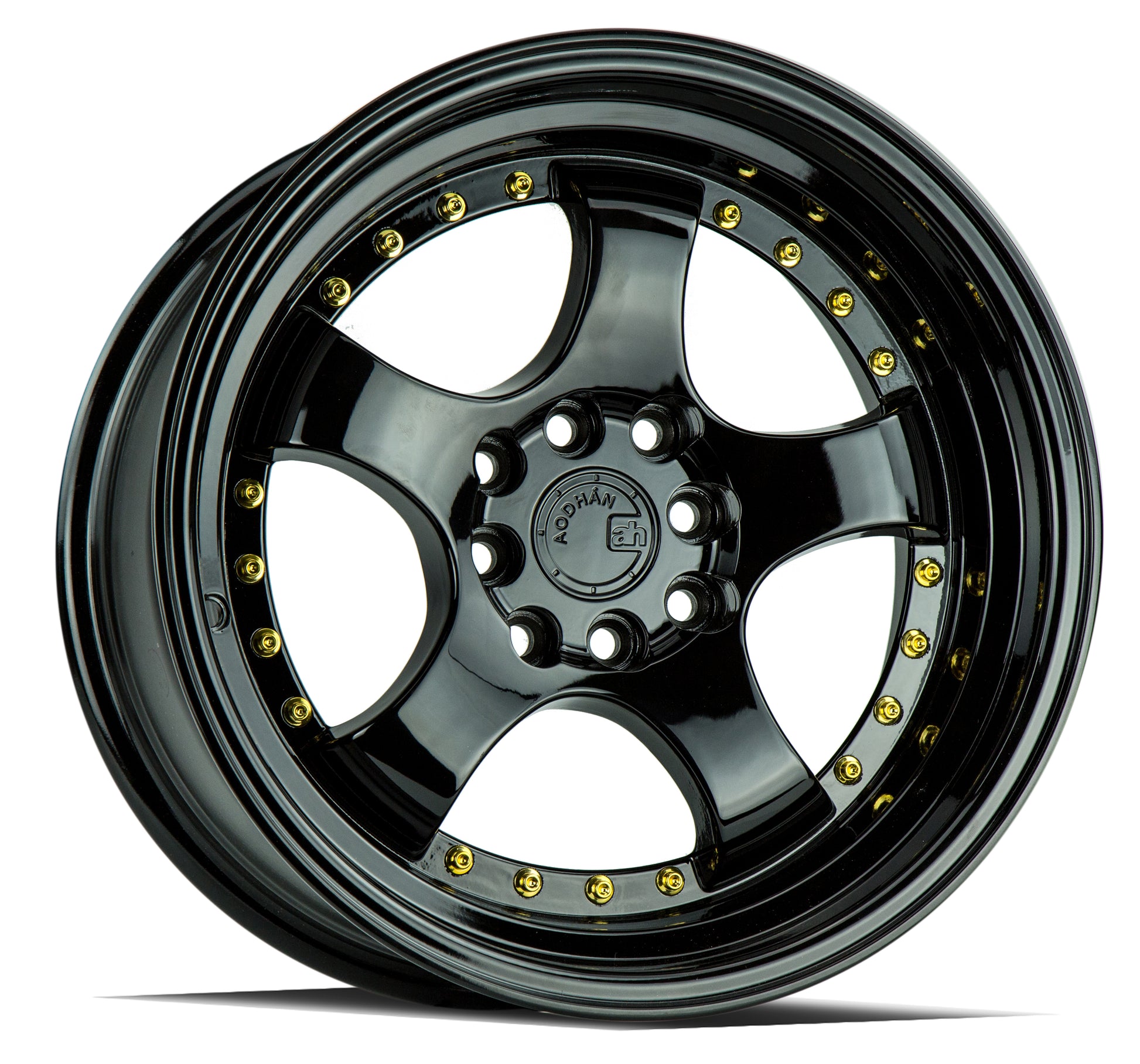 Aodhan AH03 16x8 wheel 4x100 4x114.3 Gloss Black Step Lip Rim