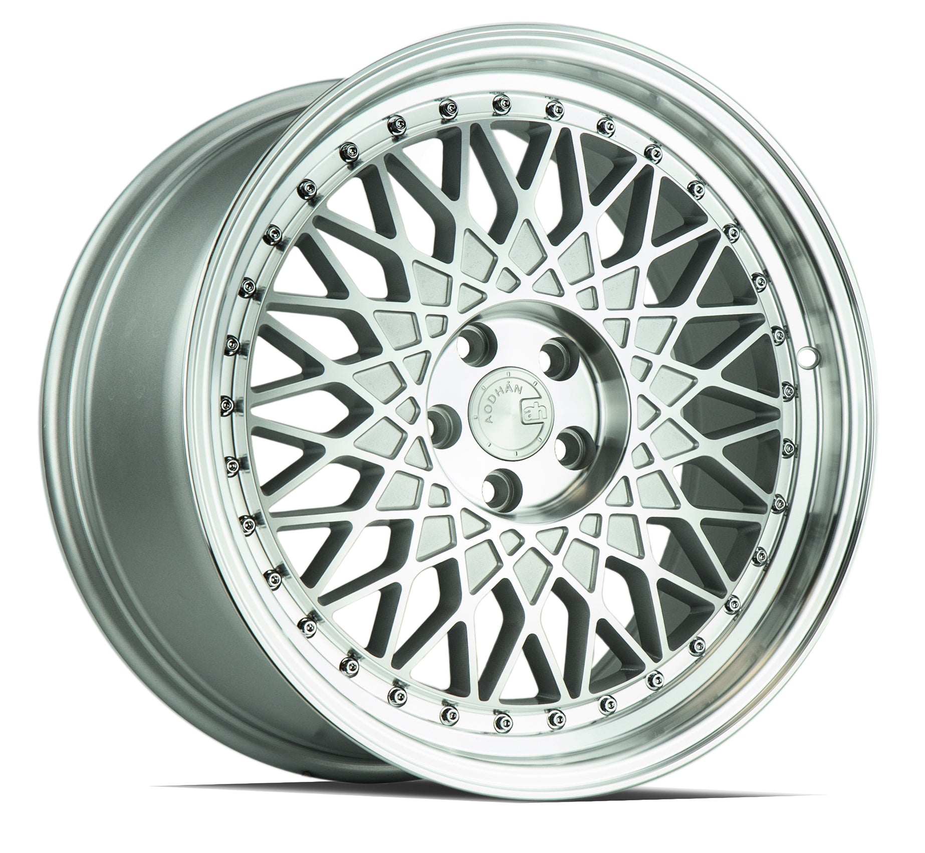 Aodhan AH05 18x8.5 wheel 5x114.3 Silver Machined Face old school mesh Rim