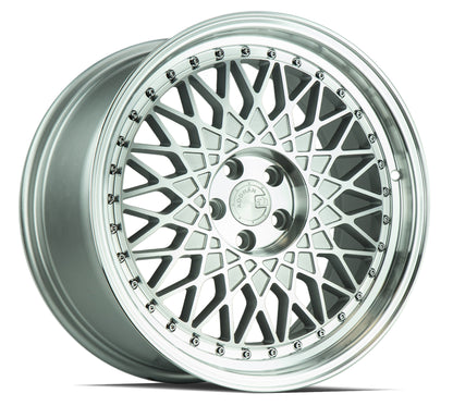 Aodhan AH05 18x8.5 wheel 5x114.3 Silver Machined Face old school mesh Rim