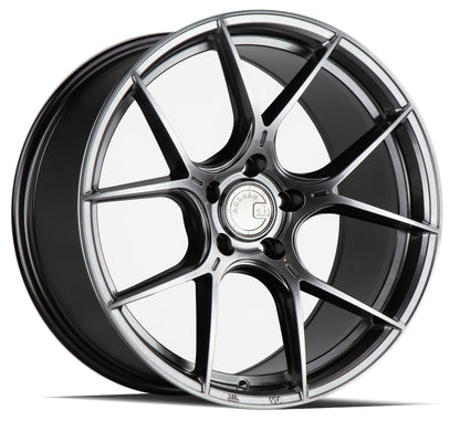 Aodhan AH-11 19x9.5 wheel 5x112 Hyper Black Concave 5 spoke Rim