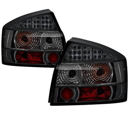 Spyder Audi 02-05 A4 LED tail lights smoke ALT-YD-AA402-LED-SM display