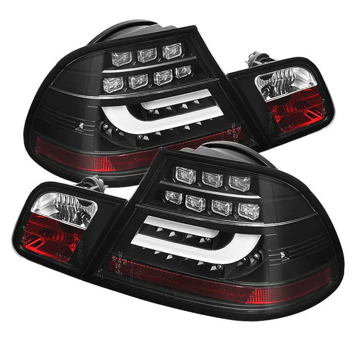 Spyder BMW 04-06 3-Series E46 2DR LED bar tail lights black