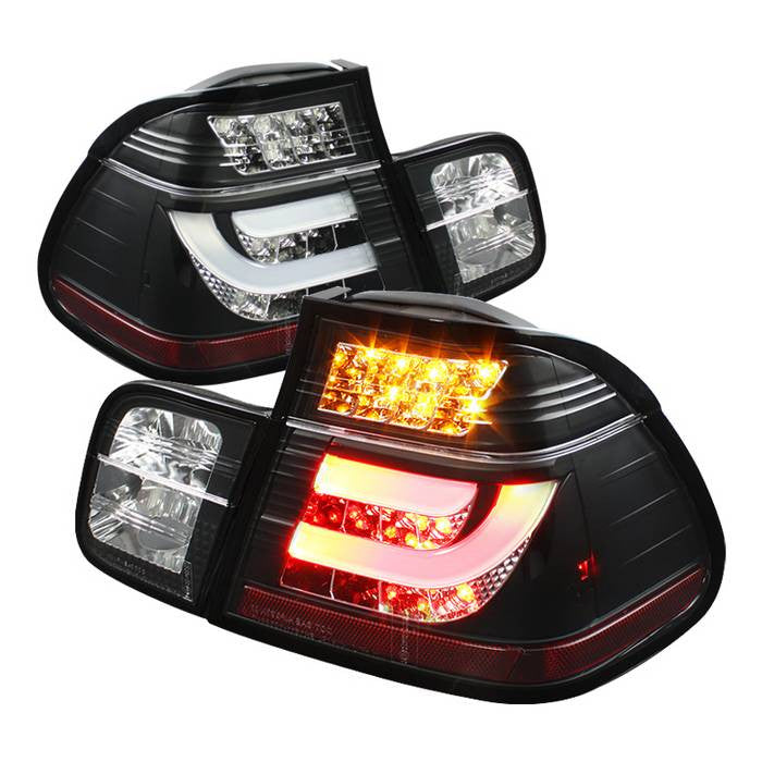 Spyder BMW 99-01 3-Series E46 4DR LED bar tail lights black