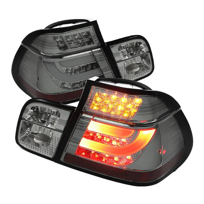 Spyder BMW 99-01 3-Series E46 4DR LED bar tail lights smoke