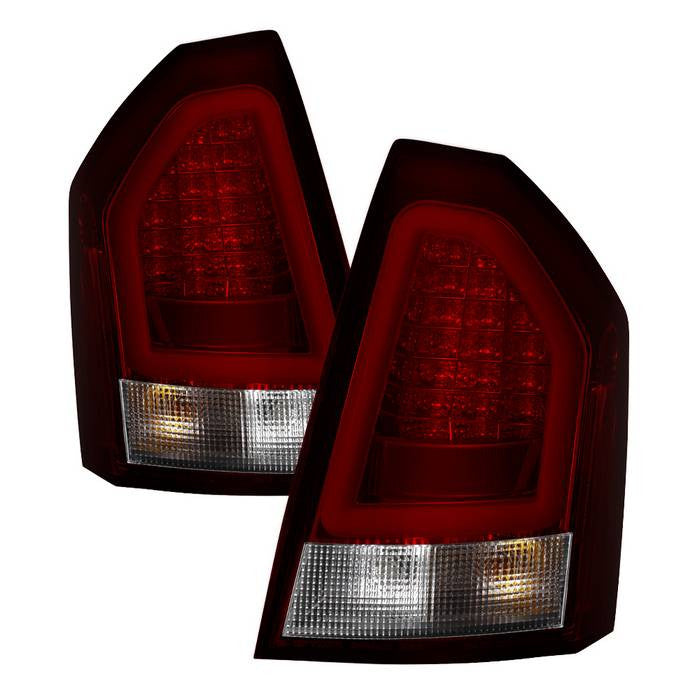 Spyder Chrysler 05-07 300C V2 LED bar tail lights red ALT-YD-C305V2-LED-RC