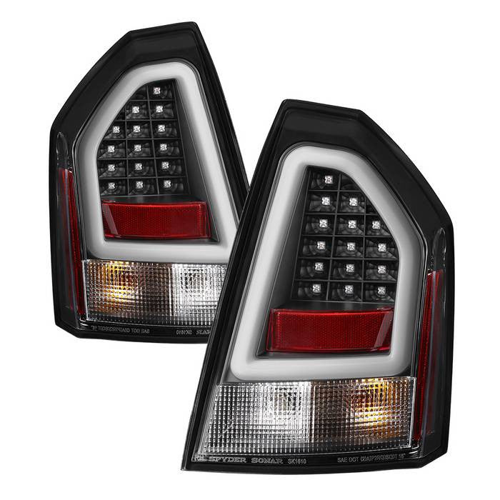 Spyder Chrysler 08-10 300C V2 LED bar tail lights black