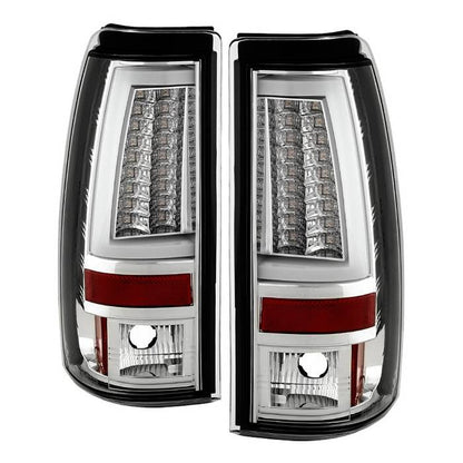 Spyder 03-06 Silverado 1500/2500 or 07 Classic V2 LED tail lights chrome ALT-YD-CS03V2-LED-C display