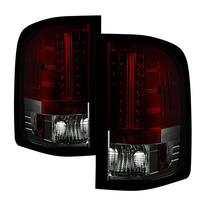 Spyder GMC 07-14 Sierra 3500HD Dually LED tail lights red smoke