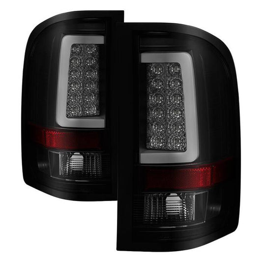 Spyder 07-13 Silverado V3 LED bar tail lights smoke ALT-YD-CS07V3-LBLED-BSM