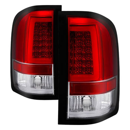 Spyder 07-13 Silverado V3 LED bar tail lights red