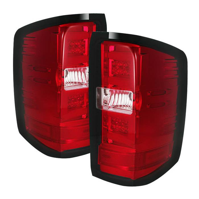 Spyder 15-18 Silverado 1500 2500HD/3500HD LED bar tail lights red