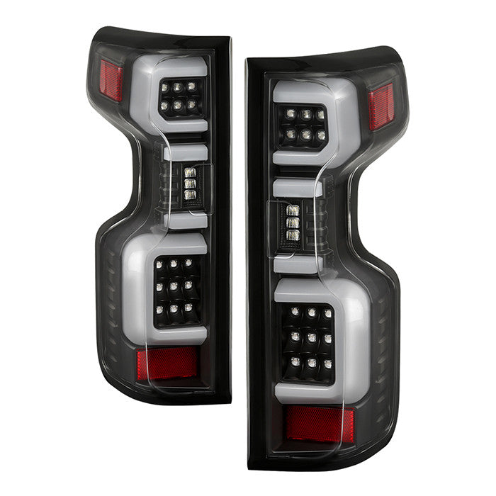 Spyder 19-20 Chevy Silverado LED tail Lights black Halogen type