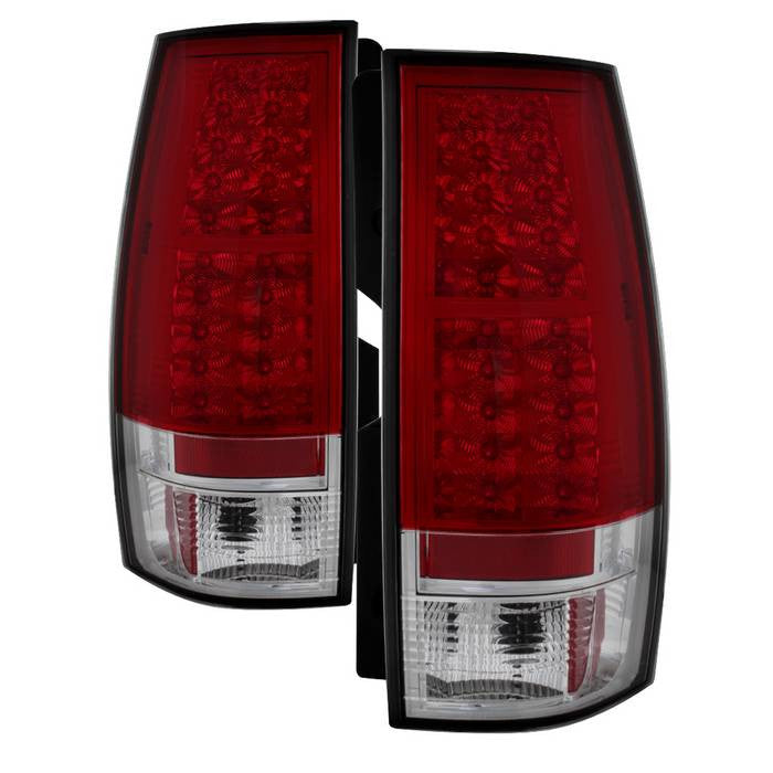 Spyder GMC 07-14 Yukon Denali LED bar tail lights red clear