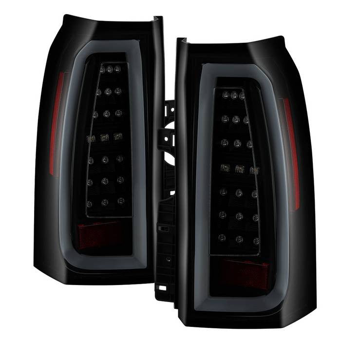 Spyder Chevy 15-19 Tahoe / Suburban LED bar tail lights black smoke