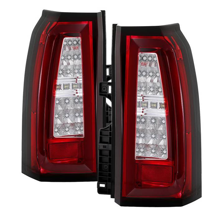 Spyder Chevy 15-19 Tahoe / Suburban LED bar tail lights red