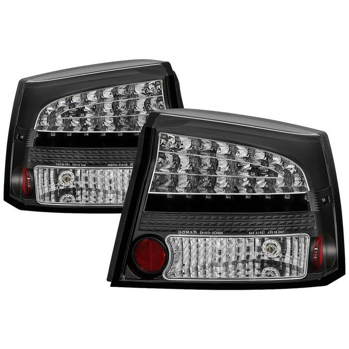 Spyder Dodge 06-08 Charger LED tail lights black ALT-YD-DCH05-LED-BK