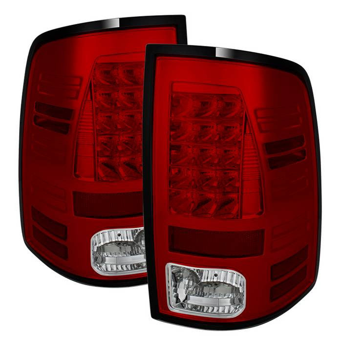 Spyder Dodge 13-18 Ram 1500 2500 3500 LED tail lights red ALT-YD-DRAM13-LED-RC display