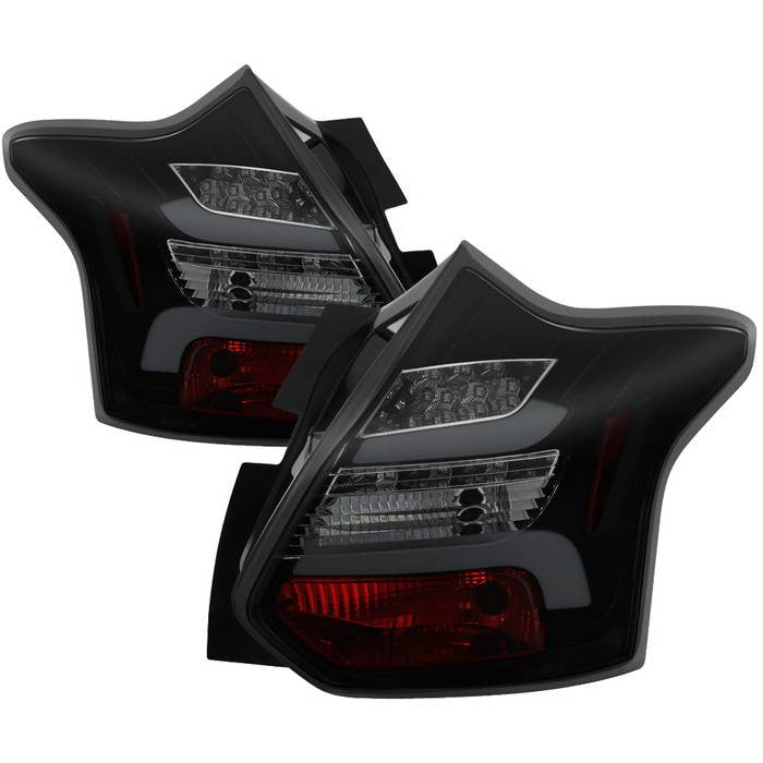 Spyder Ford 12-14 Focus 5DR Only LED tail lights smoke ALT-YD-FF12-LED-BSM display