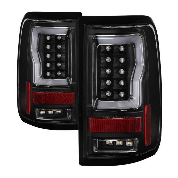 Spyder Ford 04-08 F150 Styleside V2 LED bar tail lights black ALT-YD-FF15004V2-LBLED-BK