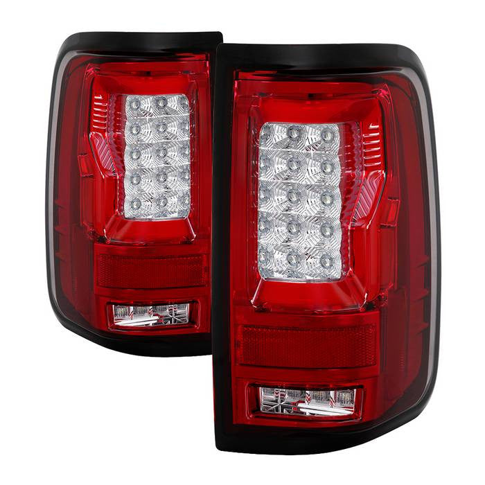 Spyder Ford 04-08 F150 Styleside V2 LED bar tail lights red ALT-YD-FF15004V2-LBLED-RC display