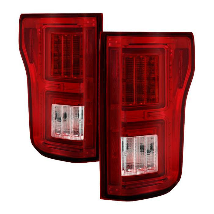 Spyder Ford 15-17 F150 LED bar tail lights red -no blind spot