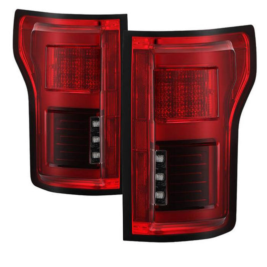 Spyder Ford 15-18 F150 LED bar tail lights red -blind spot only