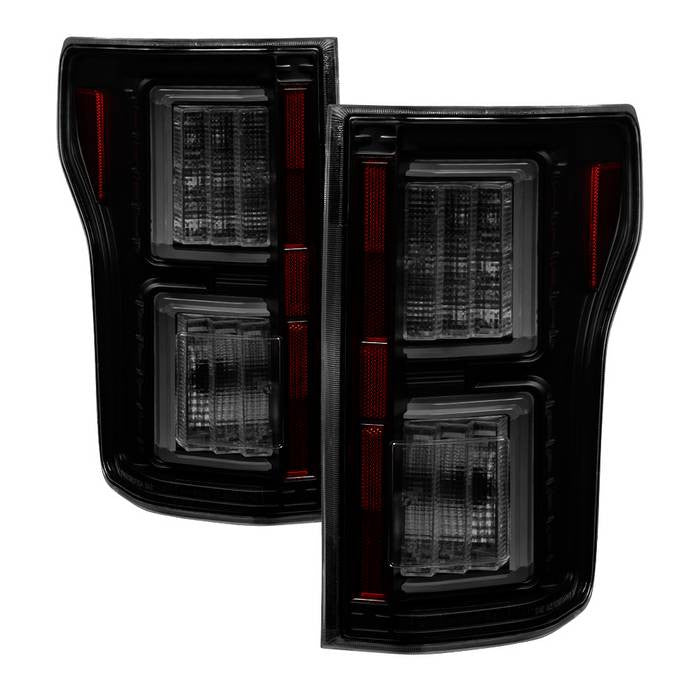 Spyder Ford 18-19 F150 LED bar tail lights smoke -non blind spot