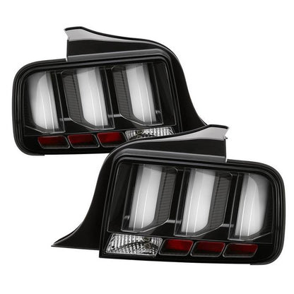 Spyder Ford 05-09 Mustang white LED bar tail lights black