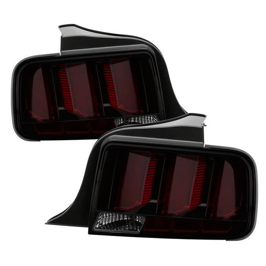 Spyder Ford 05-09 Mustang red LED bar tail lights smoke