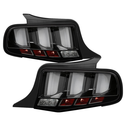 Spyder Ford 10-12 Mustang LED bar seq tail lights black