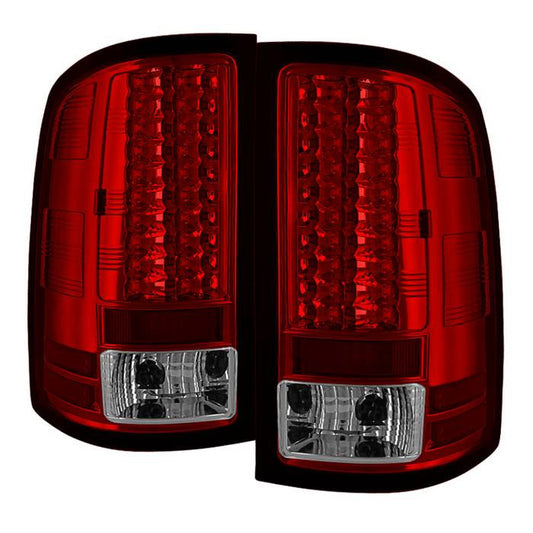 Spyder Sierra 07-13 1500 2500HD/3500HD V2 LED bar tail lights red ALT-YD-GS07-LED-RC