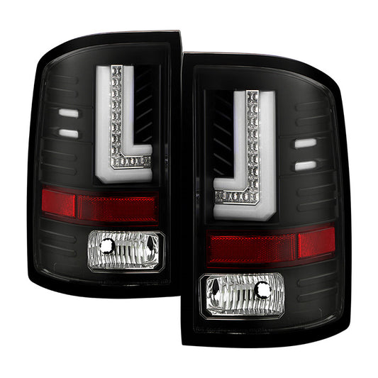 Spyder Sierra 15-18 1500/2500HD/3500HD LED tail lights black ALT-YD-GS14-LBLED-BK display