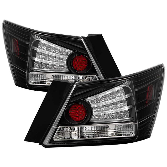 Spyder Honda 08-12 Accord 4DR LED tail lights black ALT-YD-HA08-4D-LED-BK display