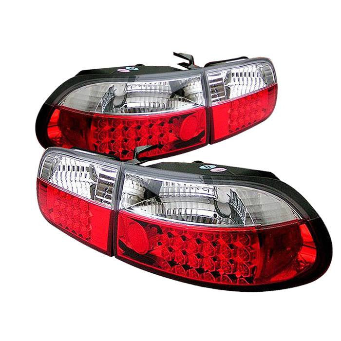 Spyder Honda 92-95 Civic hatch LED tail lights red