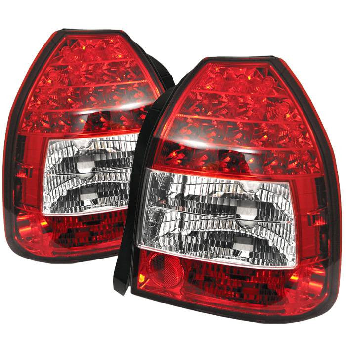 Spyder Honda 96-00 Civic hatch LED tail lights red