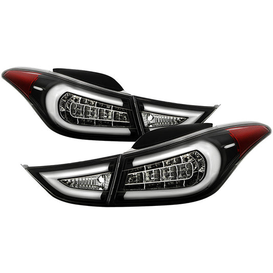 Spyder Hyundai 11-13 Elantra LED bar tail lights black