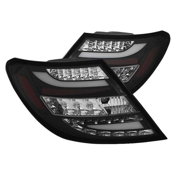 Spyder Benz 08-11 C-Class W204 LED tail lights black Incandescent