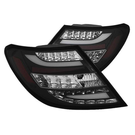 Spyder Benz 08-11 C-Class W204 LED tail lights black Incandescent