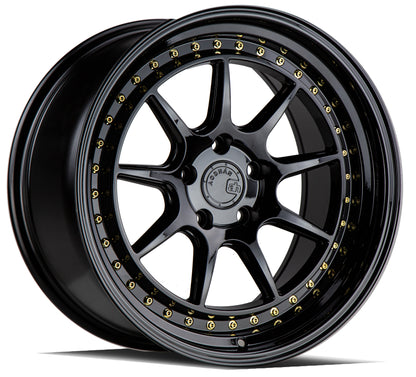 Aodhan DS-X 19x9.5 5x114.3 Black /Gold Rivets Semi Forged Rim
