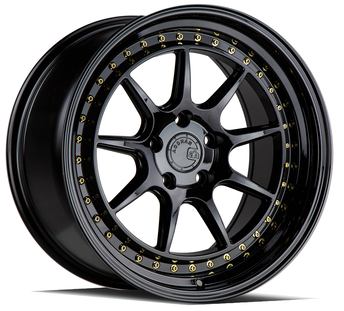 Aodhan DS-X 19x9.5 5x114.3 ET15 Black /Gold Rivets Semi Forged Rim