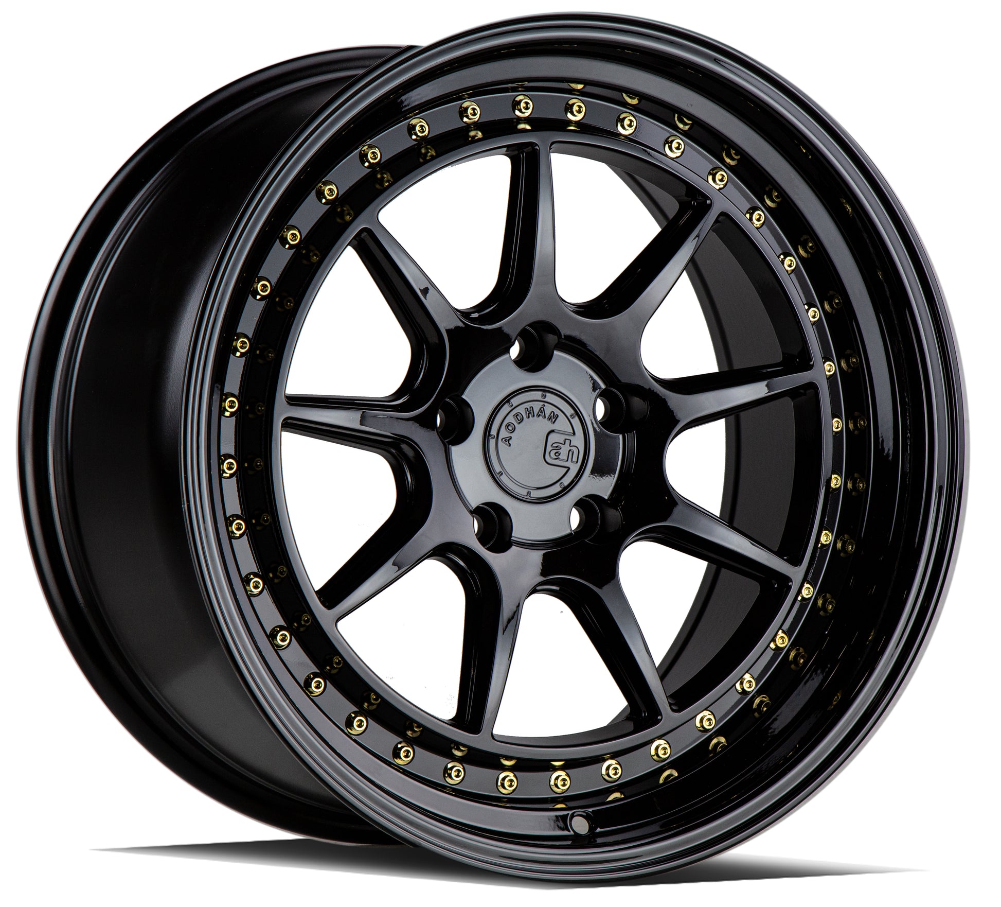 Aodhan DS-X 19x9.5 5x114.3 ET15 Black /Gold Rivets Semi Forged Rim