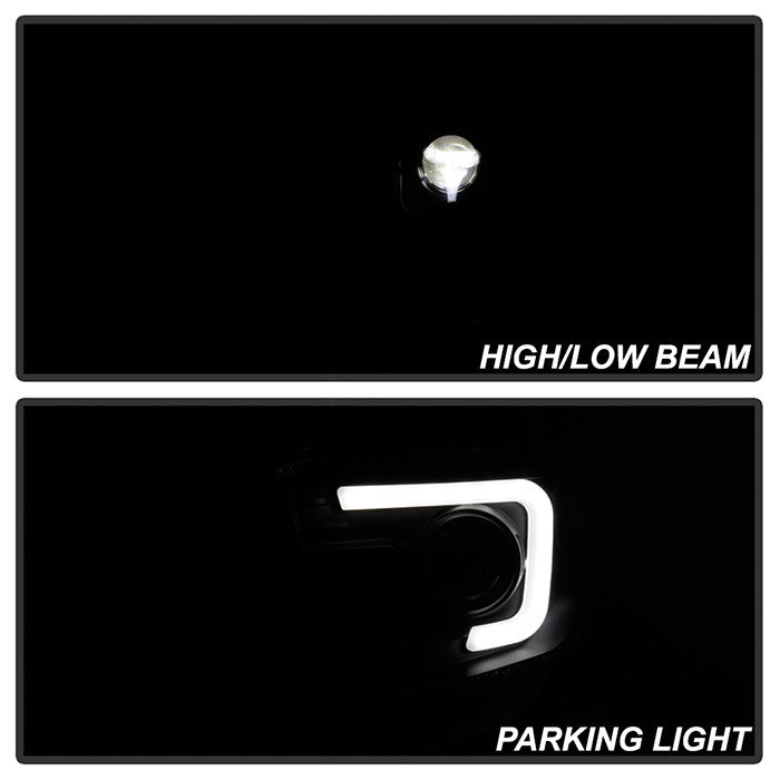 Toyota Tundra 14-21 LED Bar Projector Headlights Black running lights on high low beam on showing