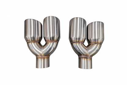 Tsudo Quad Universal 3.5" Staggered Titanium SS Exhaust Tips