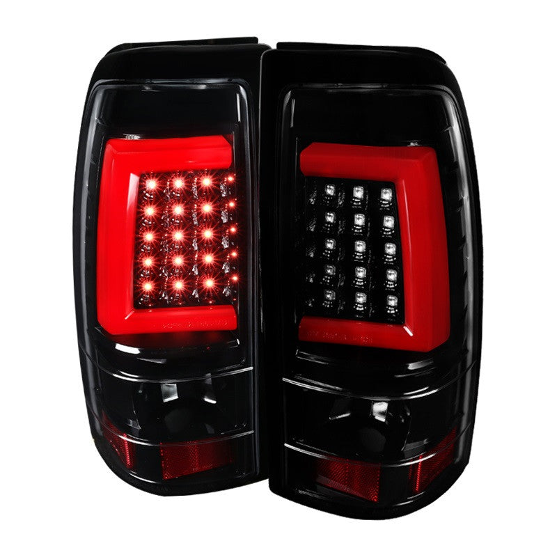 Spec-D 03-07 Chevrolet Silverado LED Bar Tail Lights Black
