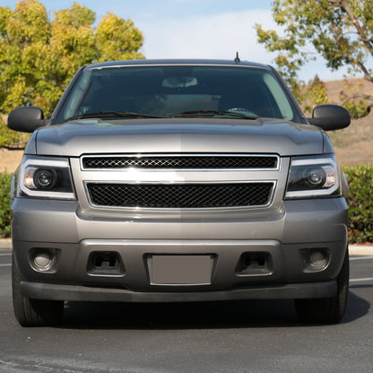 2007-13 Chevy Avalanche Projector Headlights Black Clear