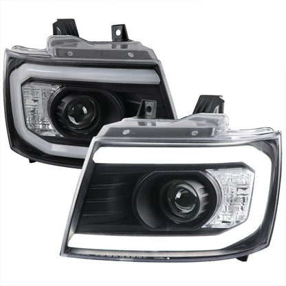 Spec-D 07-13 Chevy Avalanche Projector Headlights Black Clear