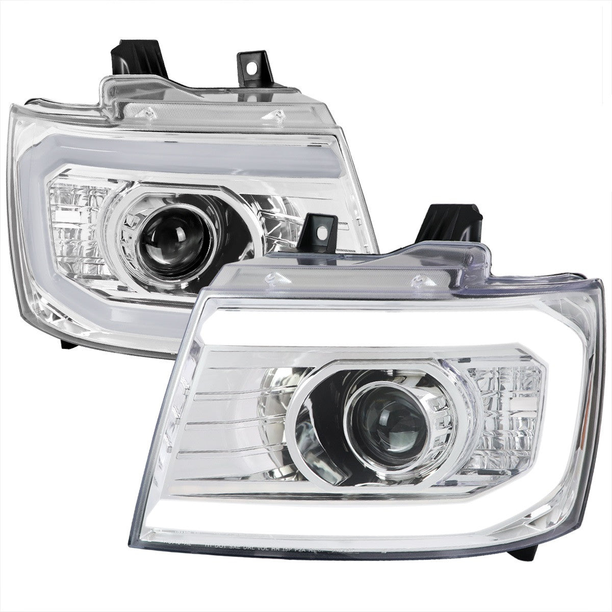 Spec-D 07-13 Chevy Avalanche Tahoe Projector Headlights Chrome