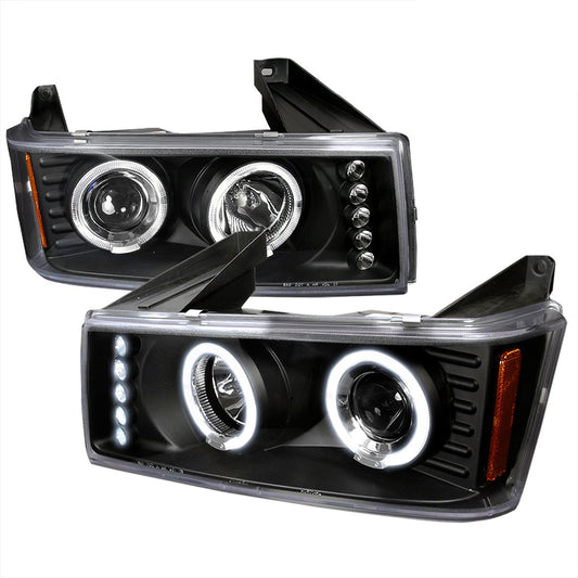 Spec-D 04-12 Chevy Colorado Dual Halo Projector Headlights Black